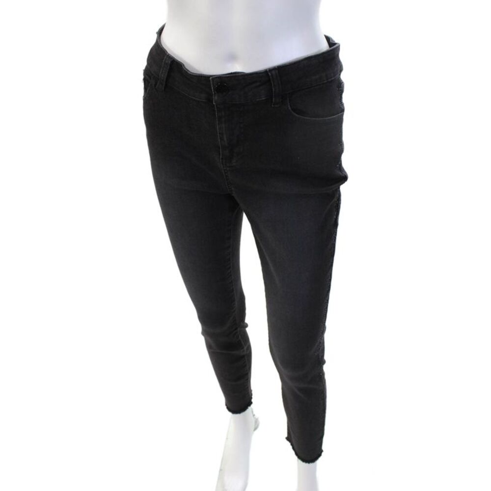 Renuar Womens High Rise Ankle Skinny Jeans Black Maternity Size 4